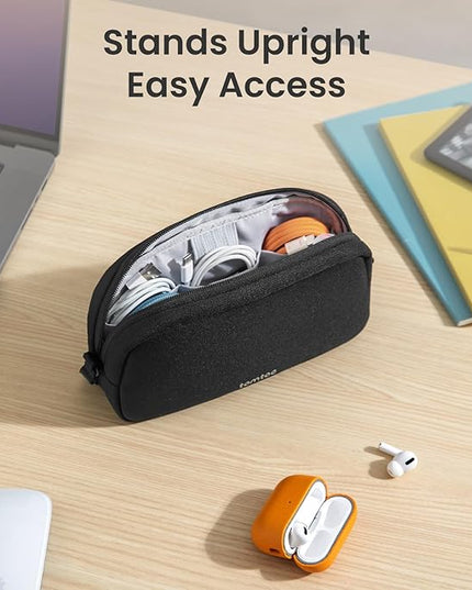 tomtoc Electronics Organizer Travel Case, Water Resistant Travel Bag Cable Organizer for Essentials, Tech Pouch Accessories Carry Storage for Cord, Phone, Cables, Airpods, USB Flash Drive, Daily Items