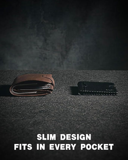 Zitahli Mens-Wallet-Slim-Leather-RFID Blocking Wallet for Men Minimalist Bifold Credit Card Holder with Gift Box