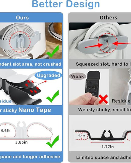 Cord Organizer for Appliances, 12 Pack Upgraded Kitchen Appliance Cord Organizer Stick On Appliance Wire Organizer Wire Wrapper for Kitchen Appliances Mixers, Coffee Maker, Pressure Cooker