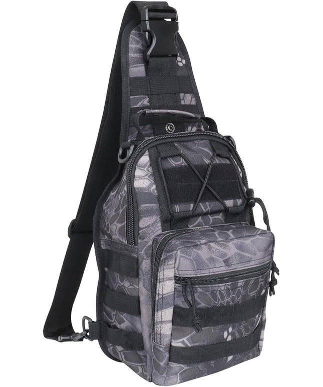 Qcute Tactical Backpack, Waterproof Military Cross-body Molle Sling Shoulder Backpack Chest Bag for Outdoor Every Day Carry