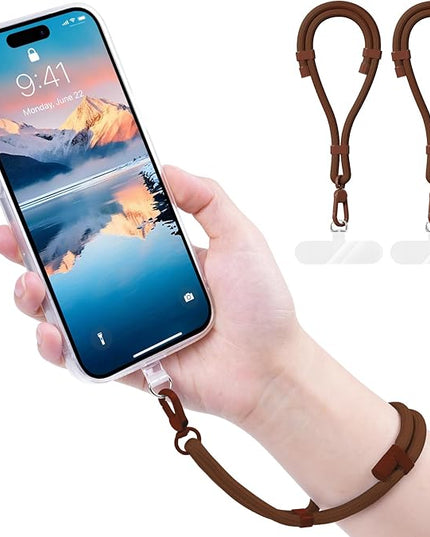 Phone Wrist Strap with 2 Phone Tether Tab, 2 Pack Adjustable Anti-Theft Cell Phone Lanyard for Travel & Outdoors