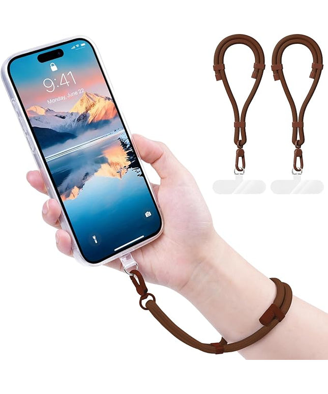 Phone Wrist Strap with 2 Phone Tether Tab, 2 Pack Adjustable Anti-Theft Cell Phone Lanyard for Travel & Outdoors