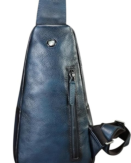 Genuine Leather Silng Bag for Women and Men Real Leather Sling Backpack Chest Purse Shoulder Crossbody Bag