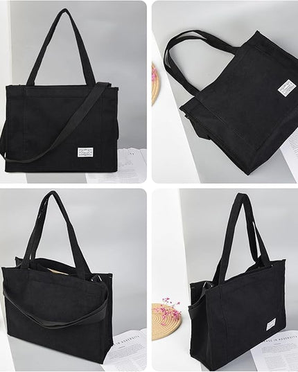 Valleycomfy Corduroy Tote Bag for Women Travel Crossbody Bag Purse Women Shoulder Bags Work Handbags Everyday Hobo Bag