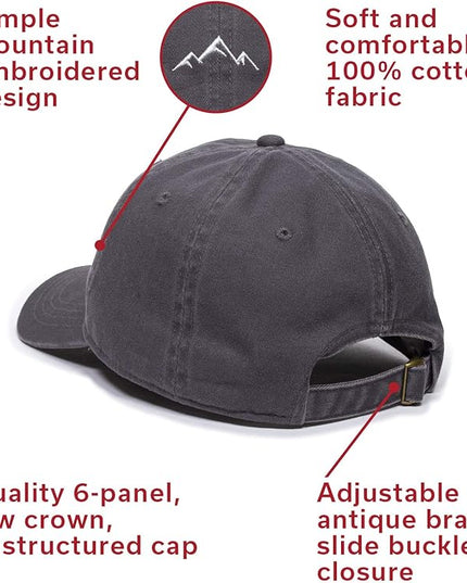Outdoor Cap -Adult Mountain Dad Hat-Unstructured Soft Cotton