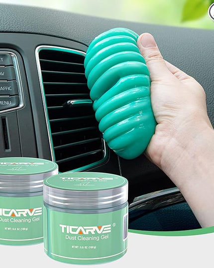 TICARVE 2Pack Cleaning Gel for Car Detailing Vent Cleaner Cleaning Putty Gel Auto Detail Tools Car Interior Cleaner Cleaning Mud for Cars and Keyboard Cleaner Cleaning Slime Green (320g/11.2oz)