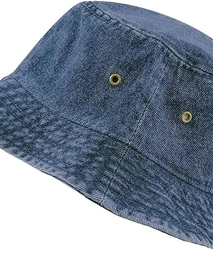 The Hat Depot Bucket Hat - Unisex 100% Cotton & Denim UPF 50 Packable Summer Travel Beach Sun Hat