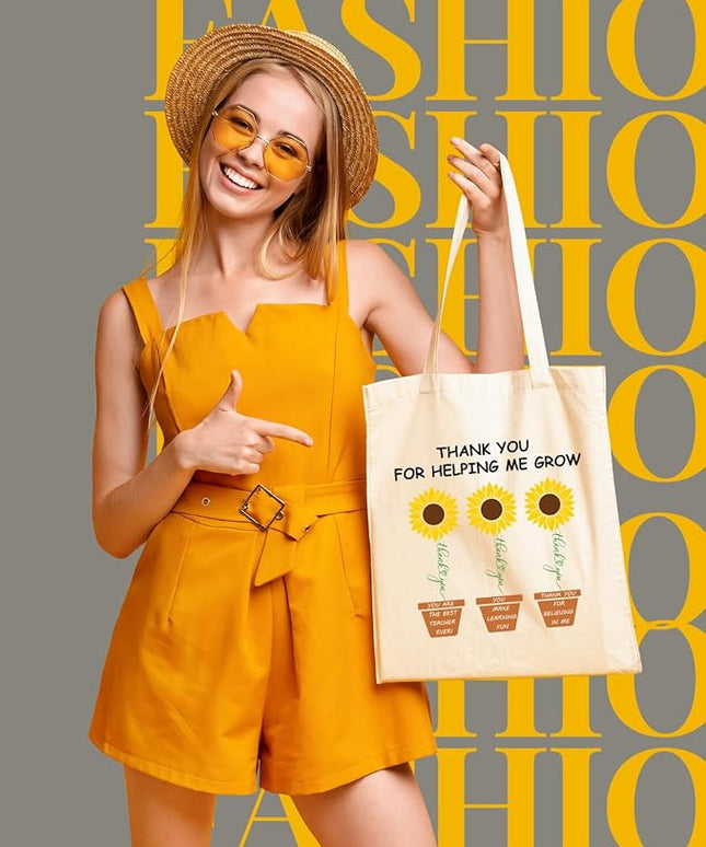 AUSVKAI Canvas Tote Bag for Women, Aesthetic Cute Grocery Grocery Reusable Cotton Gift Bag for Shooping Beach Trendy Gifts
