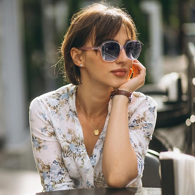 CARFIA Acetate Oversized Square Polarized Sunglasses for Women UV Protection Retro Trendy Big Shades