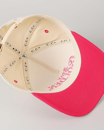 MIRMARU Two-Tone Vintage Canvas Trucker Hats for Men & Women, Adjustable Size Baseball Caps with Trendy Embroidered Design