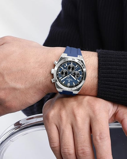 NAVIFORCE Watches for Men Multifunctional Chronograph Analog Quartz Waterproof Wirstwatch Silicone Strap Man Gifts