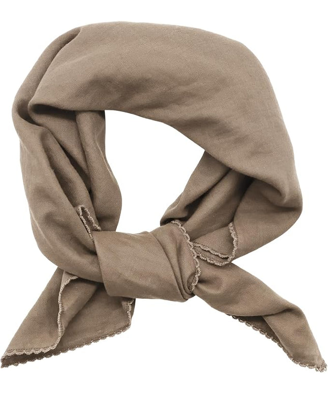 27" Cotton Hair Bandana for Women, Ladies Solid Color Neck Scarf Women's Square Scarves for Beach Dating Leisure
