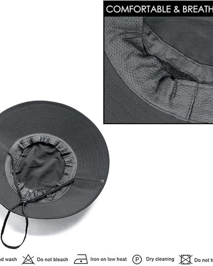 3 Pack Mens Boonie Sun Hat UV Protection Outdoor Bucket Fishing Hat for Hiking Safari & Gardening