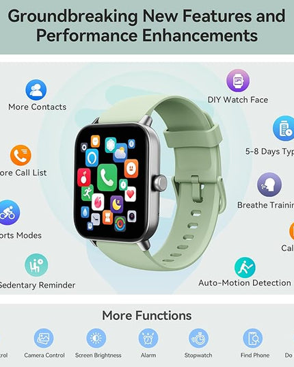 Gydom Smart Watch for Men Women, Alexa Built-in, 1.8" Smartwatch with Heart Rate/SpO2/Sleep Monitor, IP68 Waterproof Fitness Tracker, Bluetooth Call (Answer/Make) for Android iPhone, 101+ Sport Mode