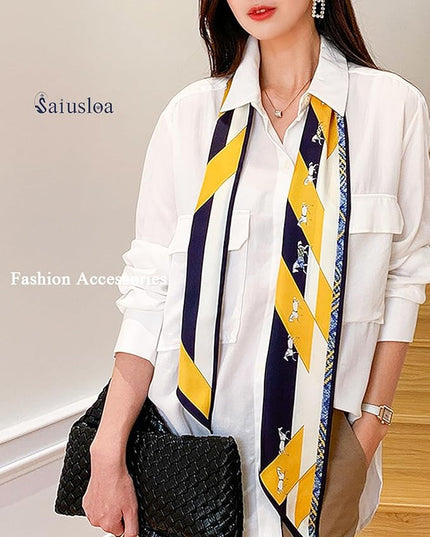 Purse Scarf For Handbags Head Scarves For Women's Hair Bags Scarfs Long Skinny Scarves Fashion Silky