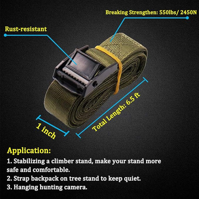 Boaton Tree Stand Stabilizer Straps, Tree Stand Accessories, Hunting Utility Strap For Holding Climbing Tree Stand And Backpack, Hanging Trail Cameras and Holding Gear