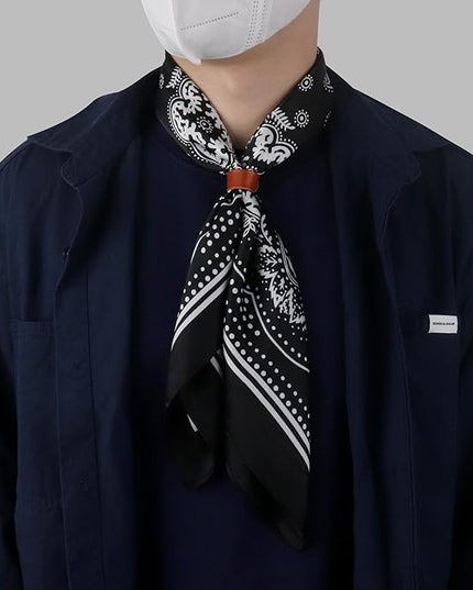 27.5 Inches Square Silk Feeling Neck Scarf for Men Necktie Silk Bandanas Pocket Square Cowboy Scarves