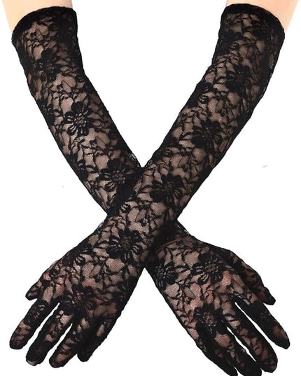 Campsis Floral Lace Gloves Long Lace Gloves
