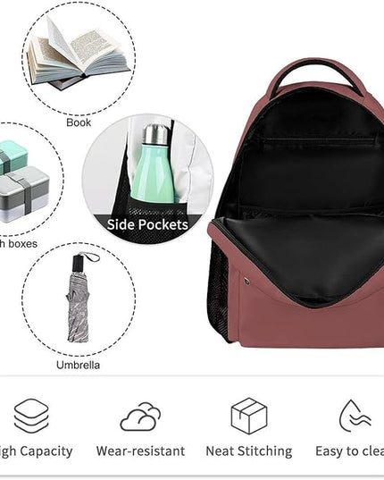 Fashion Marsala Backpack Lightweight Large Capacity Laptop Daybag for Travel Work