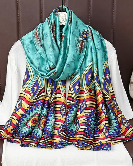 Fashion Scarves Scarf 100% Silk Feeling Scarf Silk Like Scarves Long Lightweight Sunscreen Shawls for Women