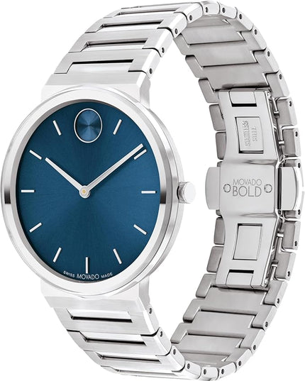 Movado Bold Horizon Ultra Thin Watch for Men and Women - Swiss Made - Water Resistant 3ATM/30 Meters - Sleek and Slim Premium Luxury Wristwatch for Everyone - 40mm