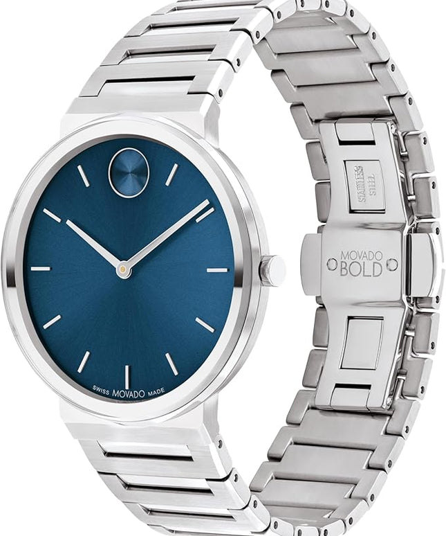 Movado Bold Horizon Ultra Thin Watch for Men and Women - Swiss Made - Water Resistant 3ATM/30 Meters - Sleek and Slim Premium Luxury Wristwatch for Everyone - 40mm