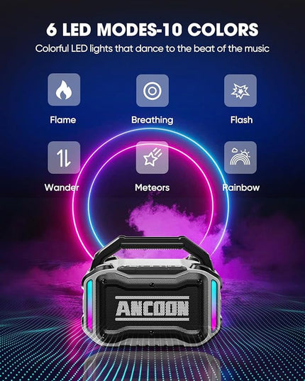 Speakers Bluetooth Wireless: 80W(Peak) Loud Speaker with Bass, 20H Playtime, IPX6 Waterproof, Large Jobsite Speakers for Work, Outdoor, Workshop, Garage, Portable Speaker with TWS (White)