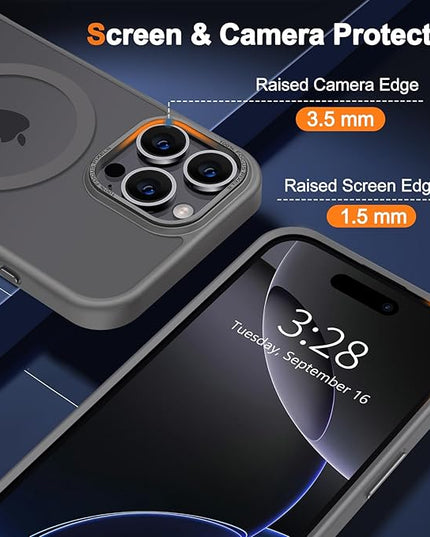 Hython Case for iPhone 16 Pro Max Case Magnetic Translucent Matte Phone Cases 6.9" [Compatible with MagSafe] Thin Slim Fit Shockproof Bumper Hard Protective Cover for Women Men Girls, Frosted Gray