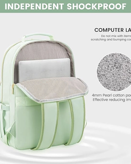 LOVEVOOK Laptop Backpack for Women 17.3 inch,Cute Womens Travel Backpack Purse,Professional Laptop Computer Bag,Waterproof Work Business College Teacher Bags Carry on Backpack with USB Port,Cyan Green