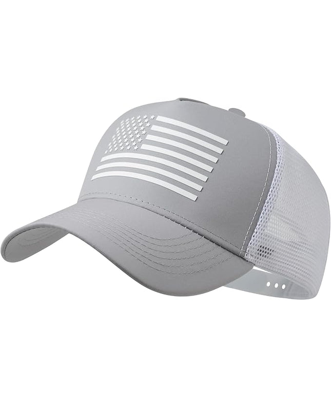 IIN American Flag Mesh Baseball Cap, Patriotic Trucker Hat for Men Women, Quick-Dry Breathable Design, Adjustable Snapback