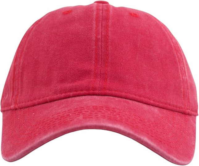 YEANIY Vintage Washed Cotton Plain Baseball Caps Adjustable Unstructured Soft Blank Casual Dad Ball Hats for Men Women