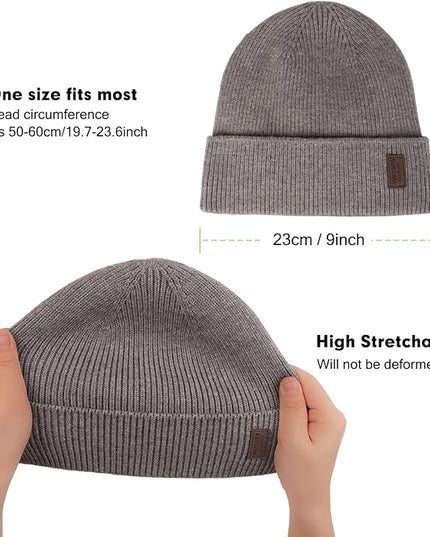Wmcaps Winter Beanie for Men Women, Fleece Lined Beanie Soft Warm Knit Hat Ski Stocking Cuffed Cap
