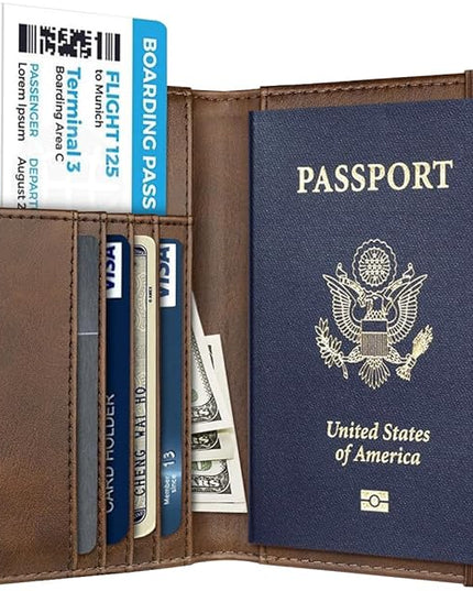 Passport Holder Cover Travel RFID Blocking Passport Cover Rose Gold Cute Flowers Passport Wallet with Elastic Band for Women