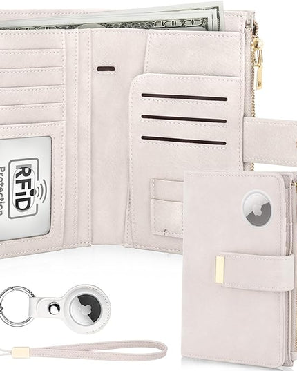 HUANLANG Passport Holder with Airtag for Women/Men, Airtag Passport Wallet for Travel Leather Passport Holder RFID Blocking,Travel Passport Walelt with Credit Card Holder