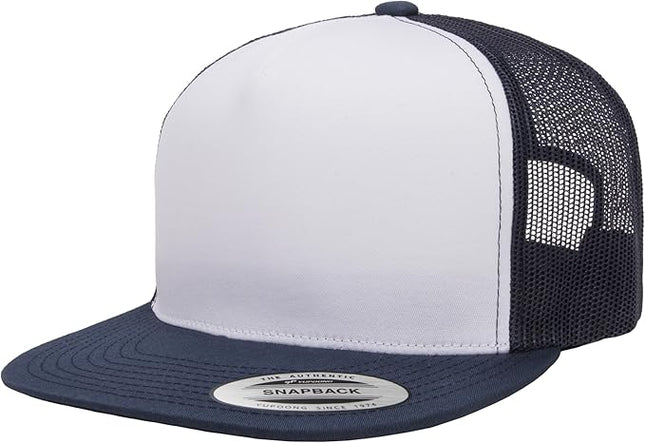 Yupoong 5-Panel YP Classic Trucker Cap | High Profile Flat Visor Snapback | OSFM | Bulk Packs Available