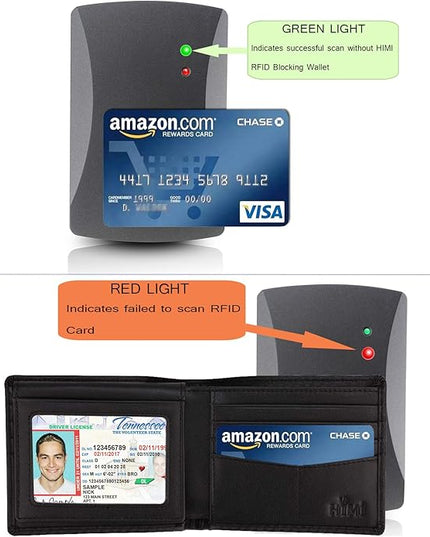 Wallet for Men-Genuine Leather RFID Blocking Bifold Stylish Wallet With 2 ID Window