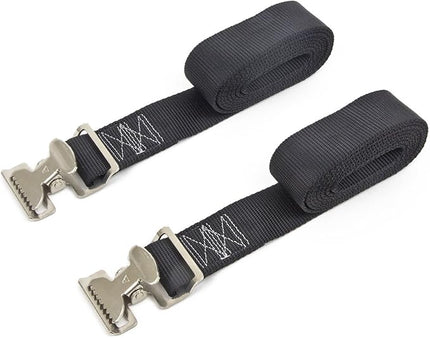 Powertye 1.5in x 4ft Wide Utility Lashing Strap - Made in USA - 200 lb. Working Load Limit - Black 2-Pack
