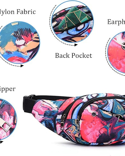 DAITET Crossbody Fanny Pack for Men&Women,Large Waist Bag & Hip Bum Bag with Adjustable Strap for Outdoors Workout Traveling Casual Running Hiking Cycling