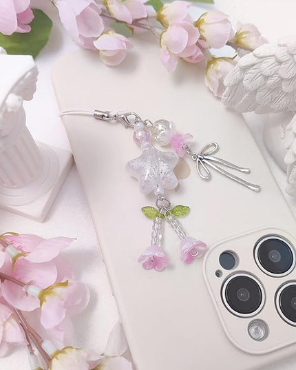 1-4PCS Cute Phone Charms Aesthetic Y2K Cell Phone Charms Strap Pink Strawberry Butterfly Star PhoneCharm Y2K Accessories for Bag Keychain Airpods Camera Pendants Decor