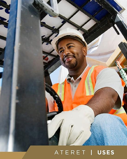 ATERET 12 Pairs Medium Heavy Duty Durable Cowhide Leather Work Gloves I Driver Gloves for Truck Driving, Warehouse, Gardening, Farming