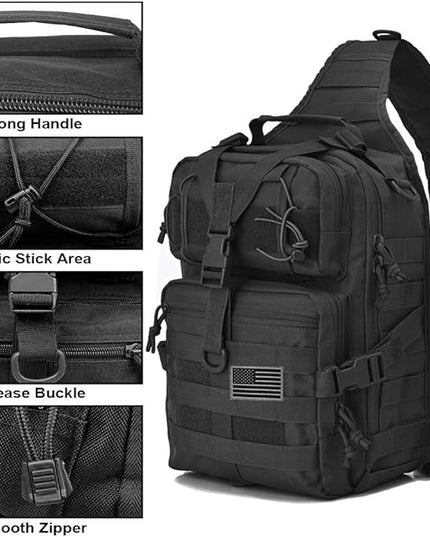 hopopower Tactical Sling Bag, Sport Bag Military Rover Shoulder Backpack EDC Assault Range Bag, Chest Pack Handbag Waterproof