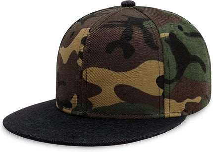CHOK.LIDS Flat Bill Visor Classic Snapback Hat Blank Adjustable Brim High Top End Trendy Color Style Plain Tone Baseball Cap