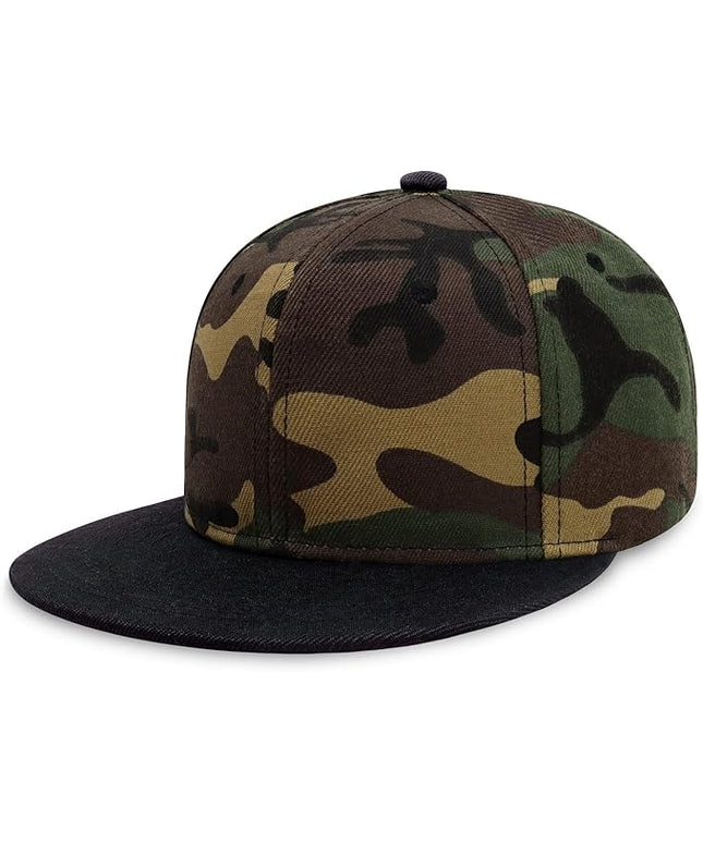 CHOK.LIDS Flat Bill Visor Classic Snapback Hat Blank Adjustable Brim High Top End Trendy Color Style Plain Tone Baseball Cap