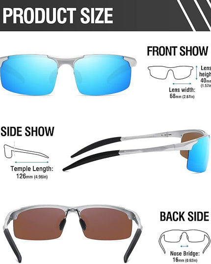 DUCO Mens Sports Polarized Sunglasses UV Protection Sunglasses for Men 8177s