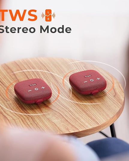 Tribit StormBox Micro 2 Portable Bluetooth Speaker, Bluetooth 5.3 Speakers with XBass, IP67 Waterproof, 12H Playtime Long Battery for Outdoor Camping Biking (Red)