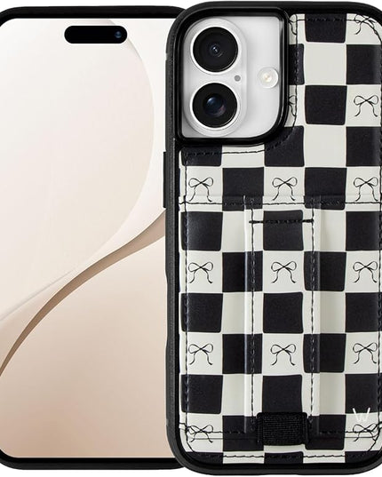 Walli Cases for iPhone 17 Case Aesthetic Wallet Phone Case Card Holder, Securely Holds up to 2 Cards - Cute, Trendy Phone Cover for Women, fits iPhone 17, with Kickstand & Finger Strap