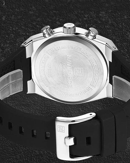 NAVIFORCE Watches for Men Multifunctional Chronograph Analog Quartz Waterproof Wirstwatch Silicone Strap Man Gifts