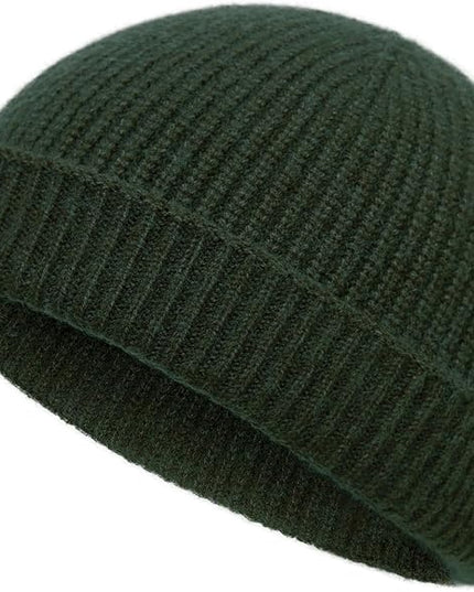 vidsel Thin Wool Fisherman Beanie Hat for Men Women Fall Winter,Short Knit Cuffed Fashion Trawler Skull Cap,Watch Cap