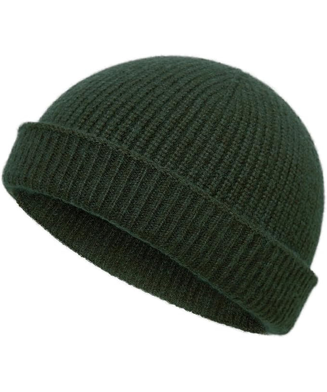vidsel Thin Wool Fisherman Beanie Hat for Men Women Fall Winter,Short Knit Cuffed Fashion Trawler Skull Cap,Watch Cap