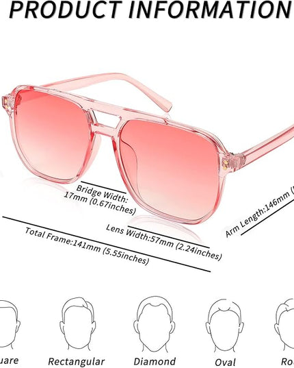 FEISEDY Retro Square Aviator Sunglasses Women Men 70s Vintage Trendy Plastic Frame Sun Glasses B2835